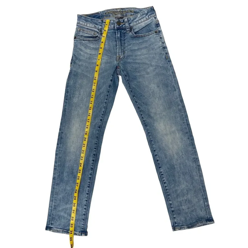 American Eagle Extreme Flex Slim Straight Light Wash Denim Jeans Size 26x28